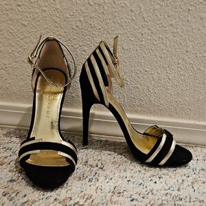 Ivanka Trump Black and Gold High Heels